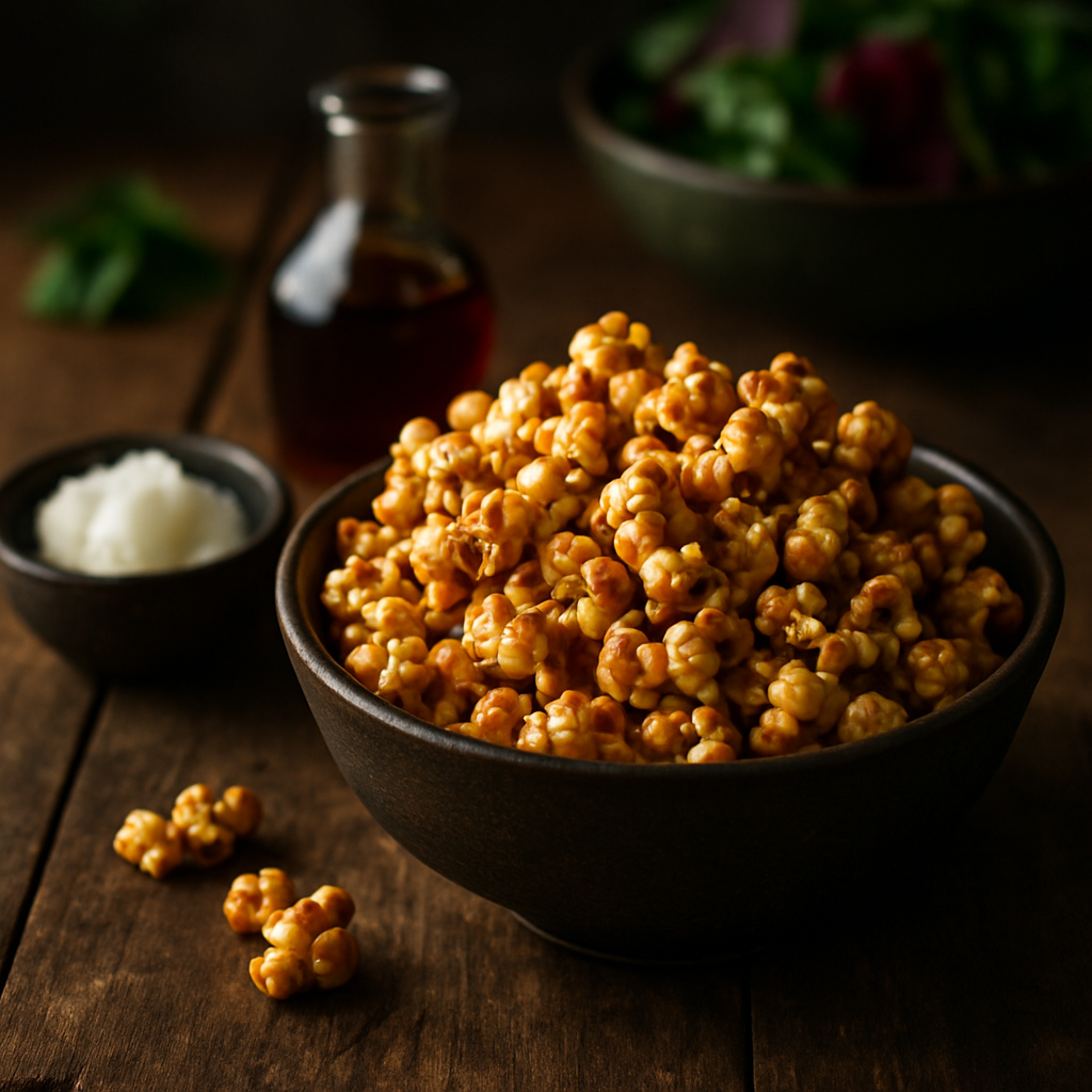 Maple Glazed Vegan Popcorn